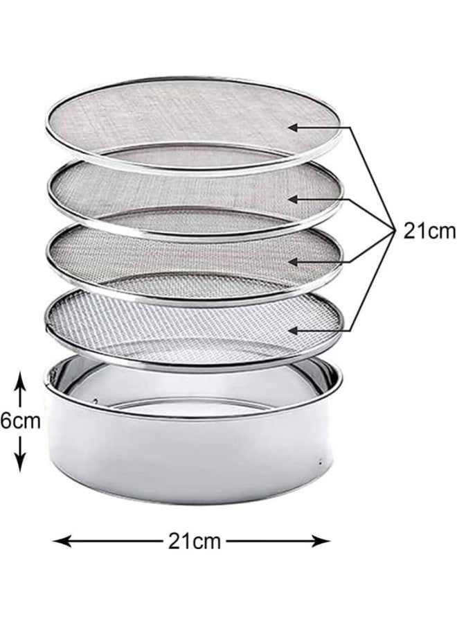 faas Stainless Steel Interchangeable Chalni | Flour Sieve | Kitchen Strainer Sieve for Flour, Maida, Food Strainer (4 in 1 Chalni) - Image 3